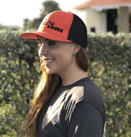 Mesh Trucker Hat - Country Shore - Orange and Black - Signature Series Snapback