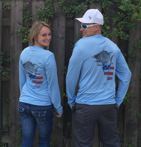 Florida Hogfish Light Blue UPF Long Sleeve Shirt