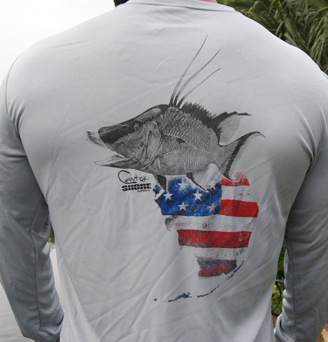 Long Sleeve UPF Shirt - Country Shore - Florida Hogfish Gray