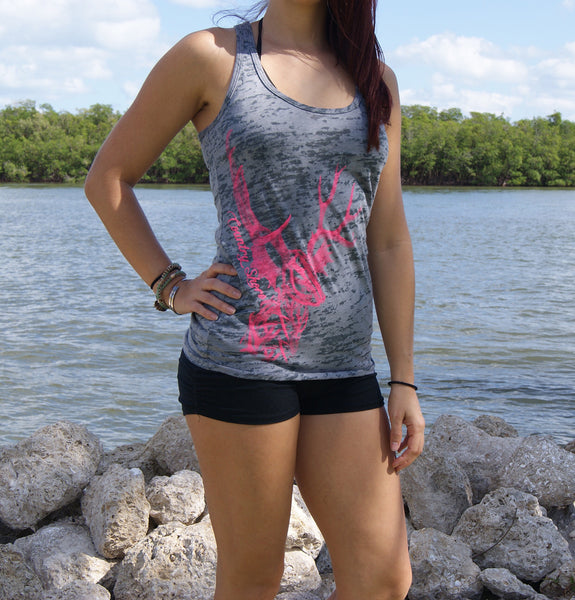 All Antlers Burnout Women's Gray Tank Top