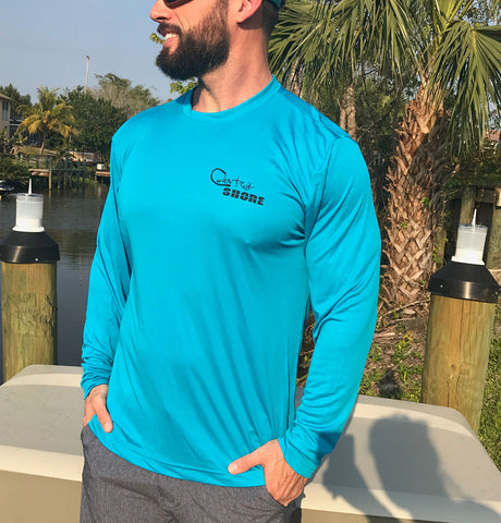 Turquoise Marlin UPF Dry Fit Long Sleeve Tee