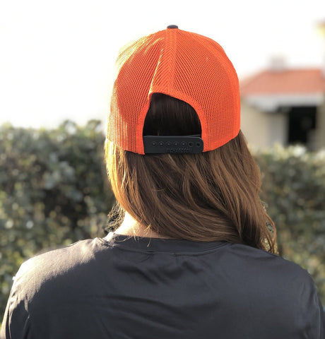 Signature Series Snapback Mesh Trucker Hat - Gray and Orange