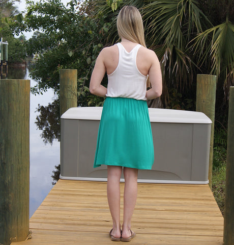 Racerback Tank Dress - Country Shore - Green and Ivory & All Antlers