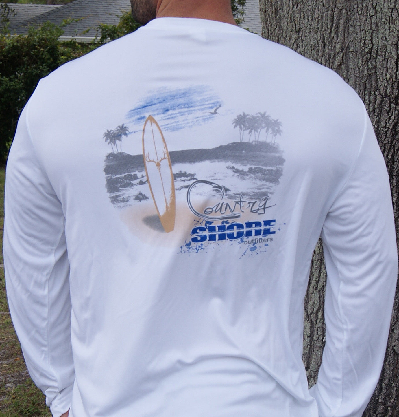 Country Shore Beach White UPF Long Sleeve Shirt
